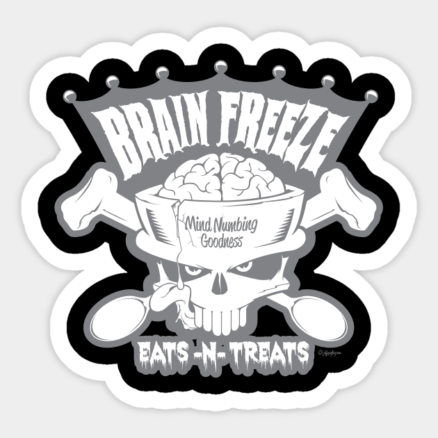Brain Freeze Eats-N-Treats (Gray) Sticker by QuigleyCreative